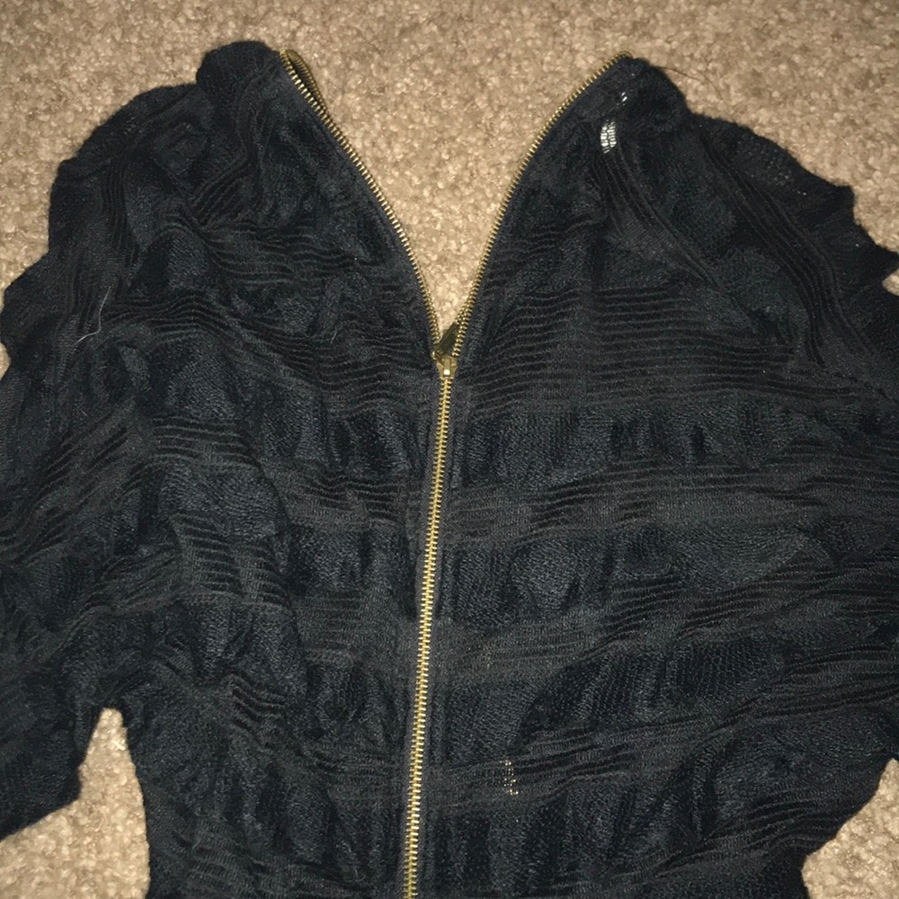 Black zipper sweater